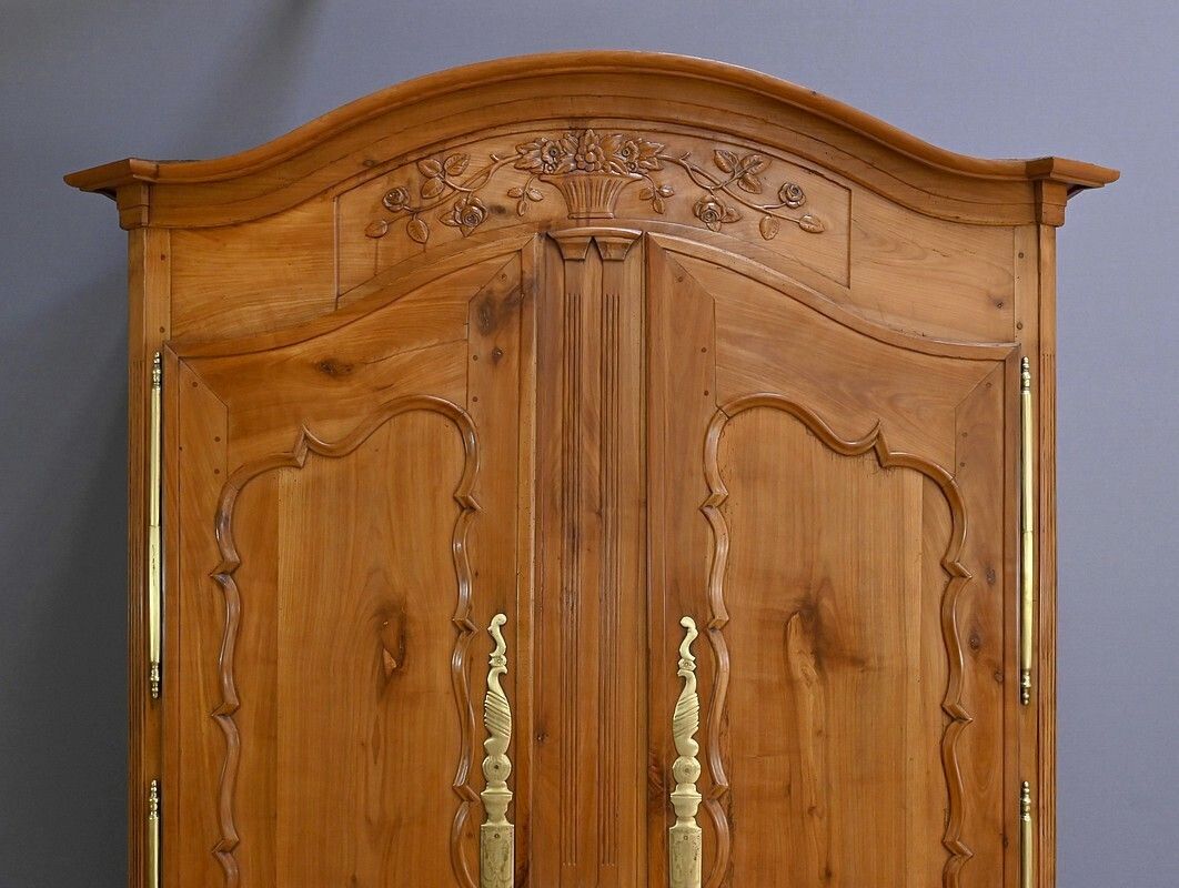 Nantaise Cherrywood Wardrobe, Louis XV Style – Part 1 Of The 19th Century photo Furniture