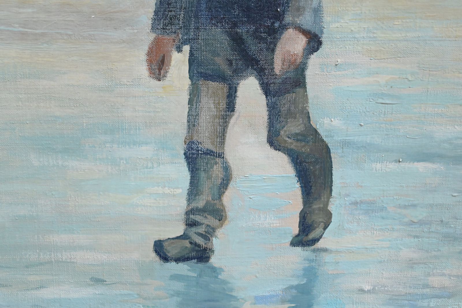 1520.0 Large Painting “Les Goémoniers” By A. Le Guen – 1969 photo