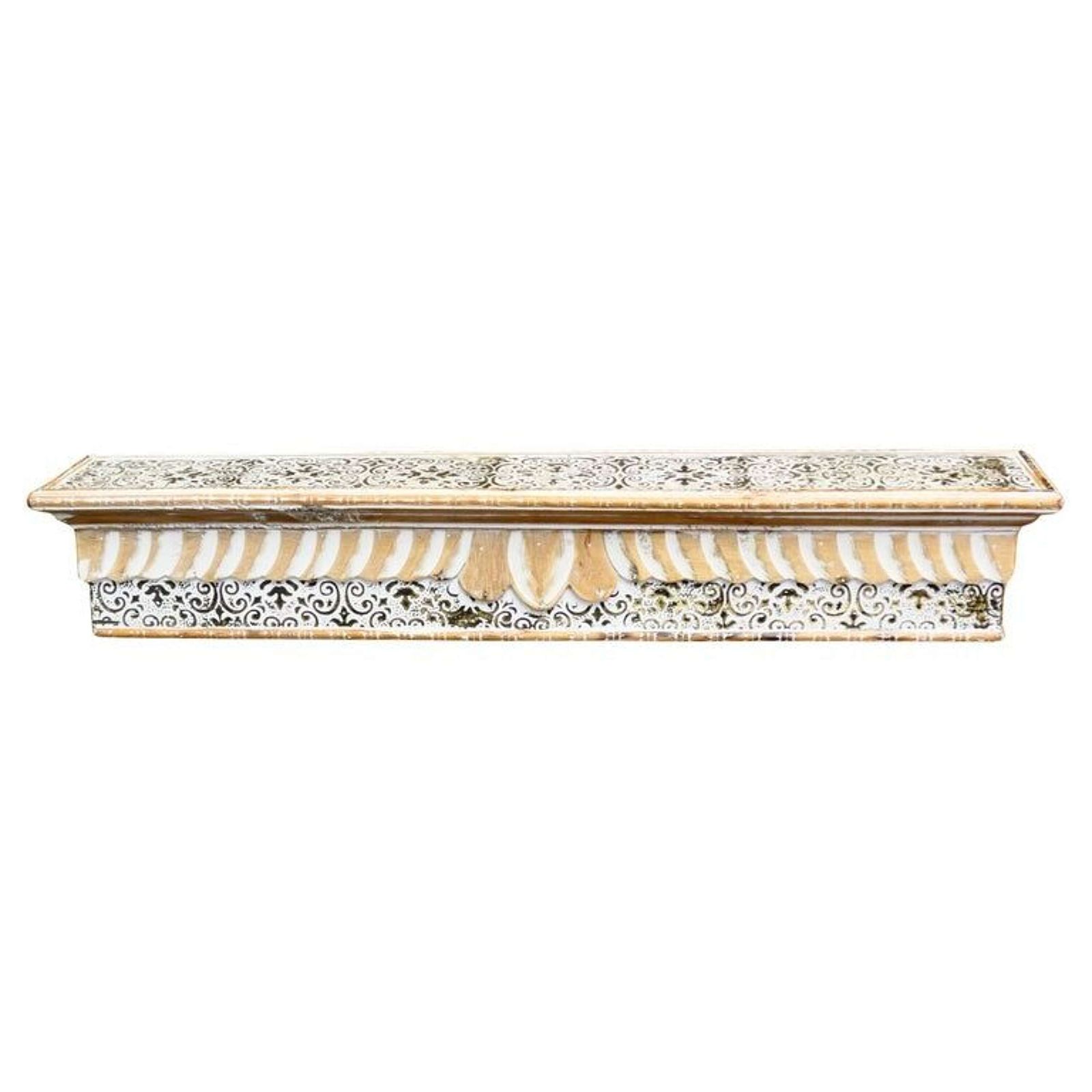 Moroccan Painted Folk Art Wall Shelf