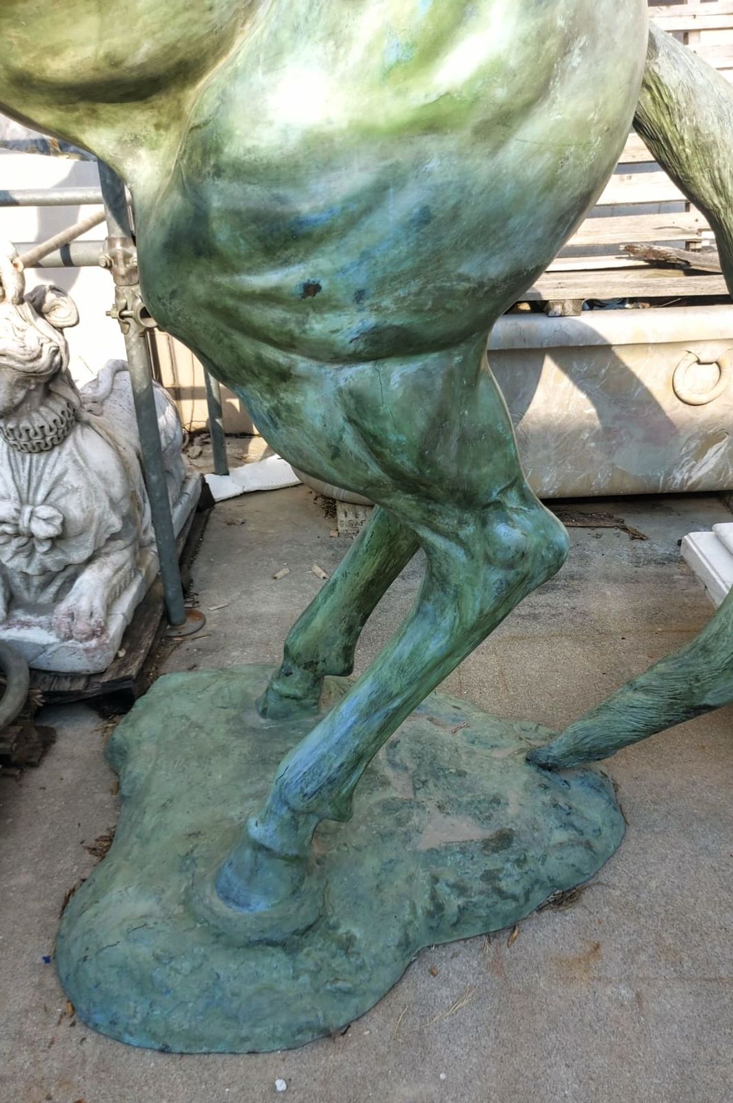 Incredible Verdigris Bronze Rearing Stallion   Delivery Available 0255. photo for sale