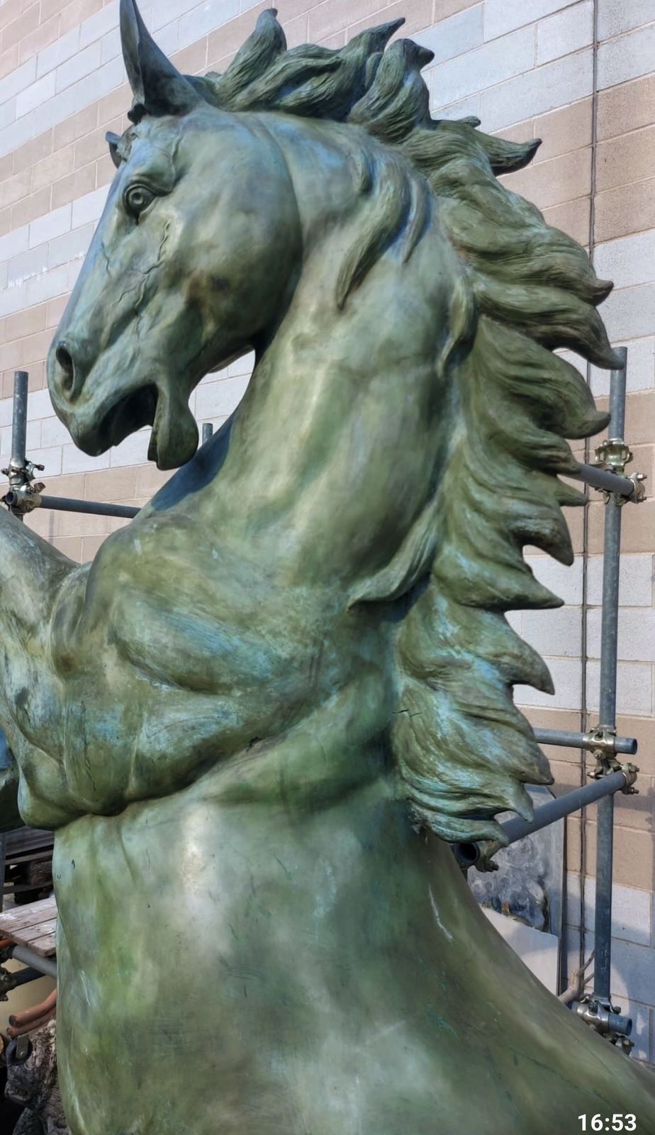 Incredible Verdigris Bronze Rearing Stallion   Delivery Available 0255. photo Garden Decor