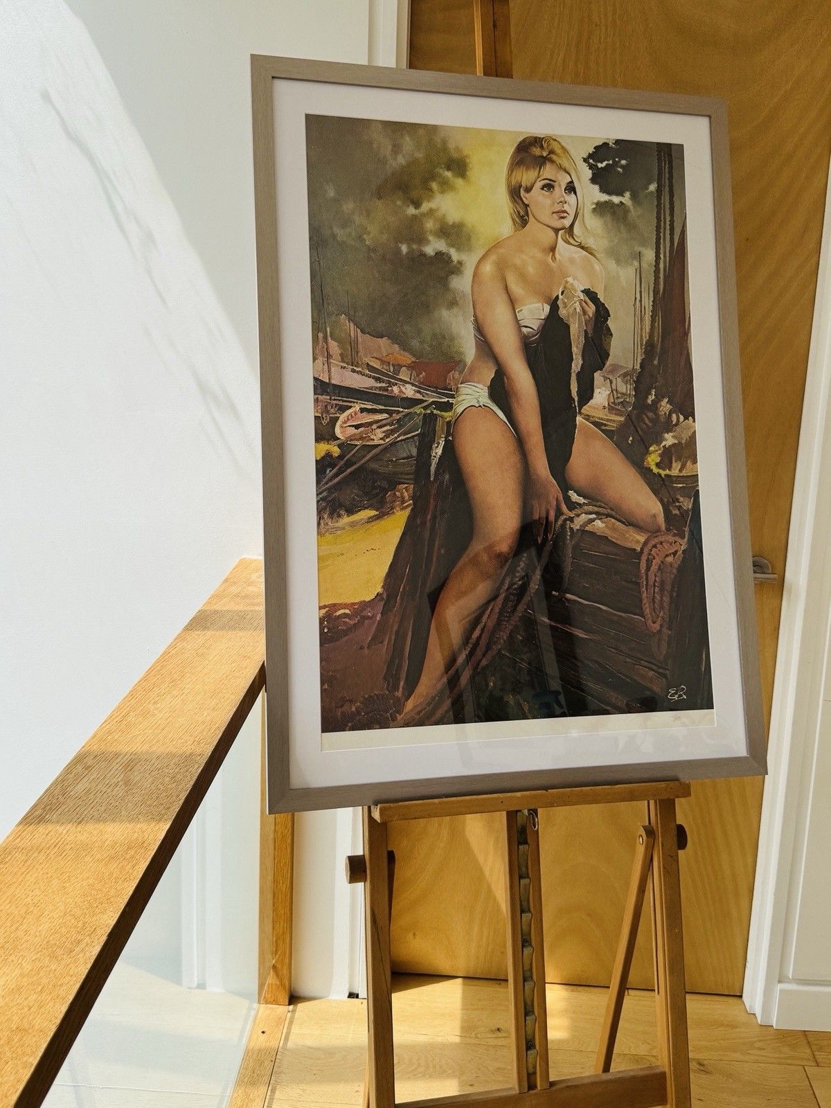 photo vinterior “Beach Girl” Pin Up Poster 1960’s By Ernest Ratcliff Limited Edition 75/100