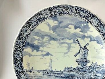 Delfts Boch Belgium Large Porcelain Plate photo furniture