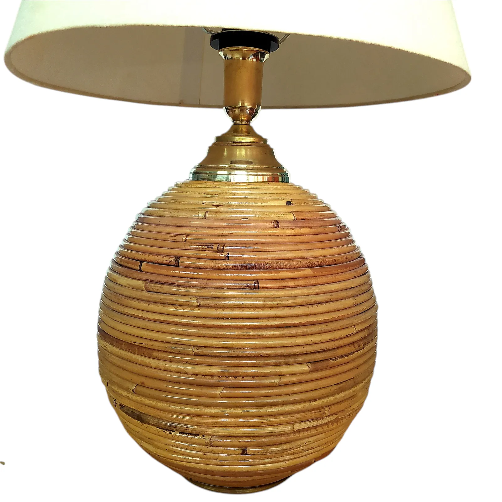 1970's Large Orb Pencil Reed Table Lamp photo 650.0