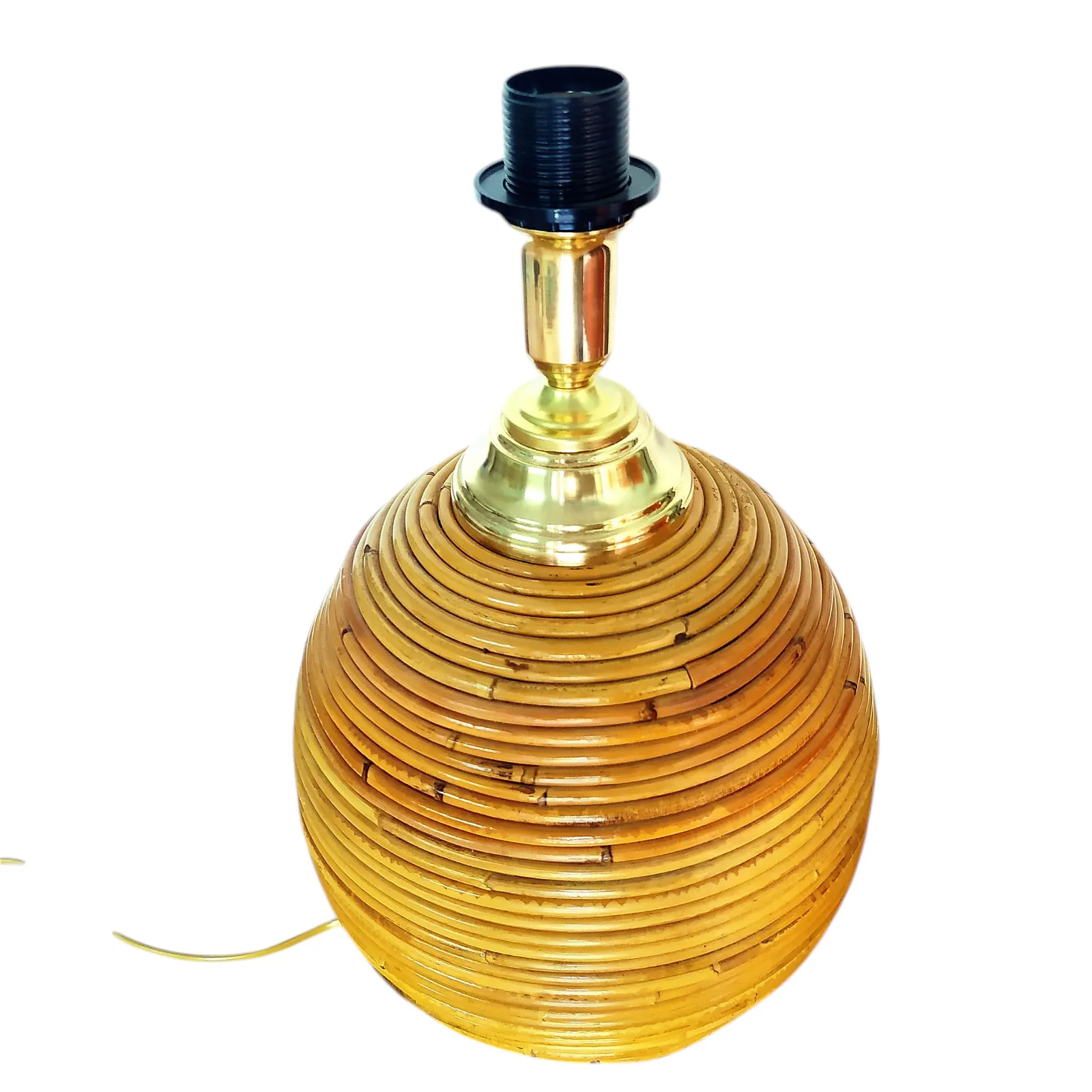 1970's Large Orb Pencil Reed Table Lamp photo vinterior