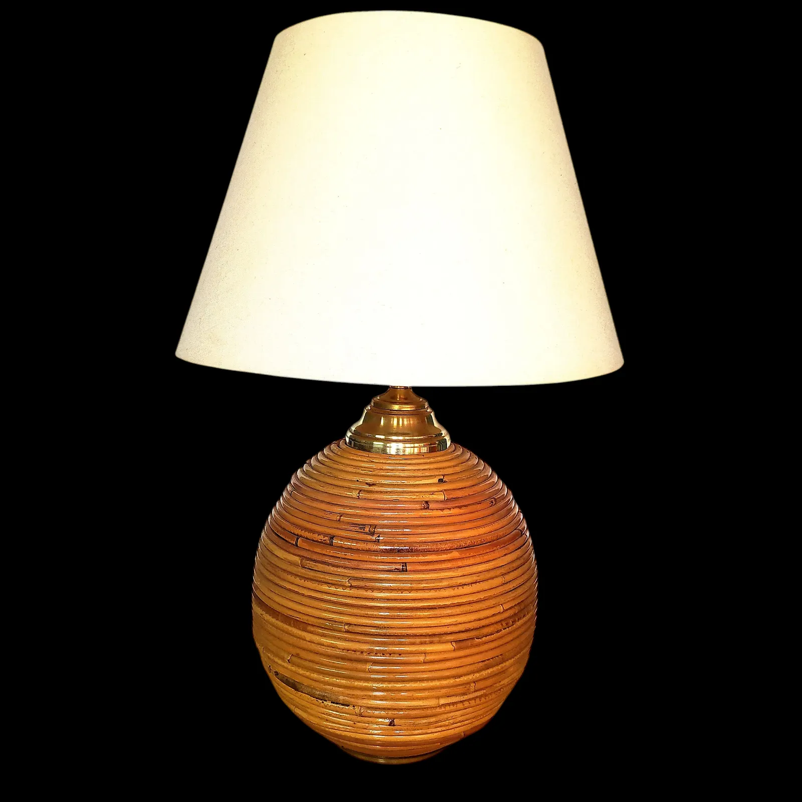 photo furniture 1970's Large Orb Pencil Reed Table Lamp