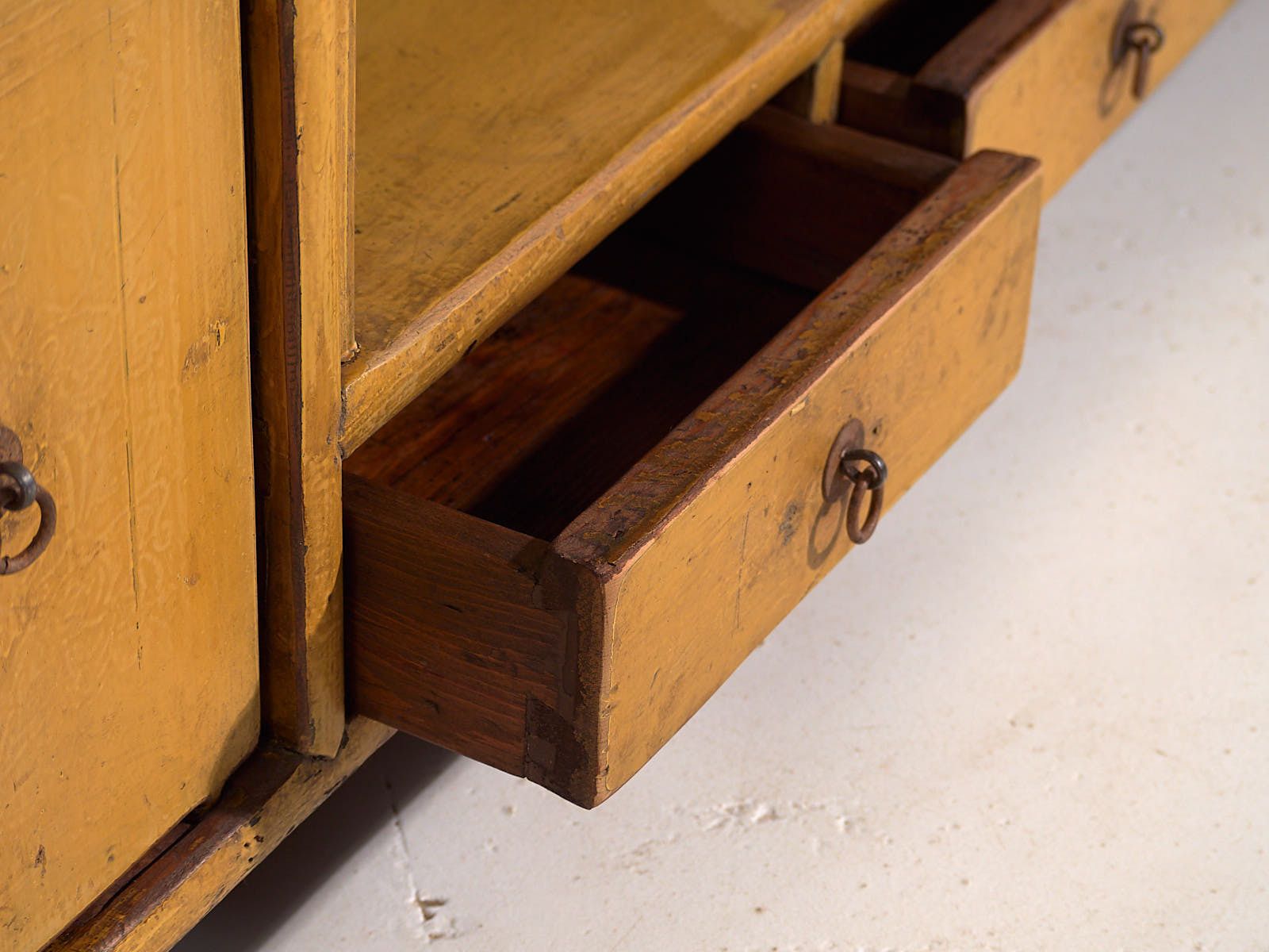 Antique Yellow Base Cabinet (C.1900) #19 photo vintage