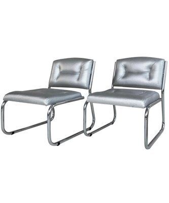 Set Of Italian Art Deco Chairs In Leather, 1960