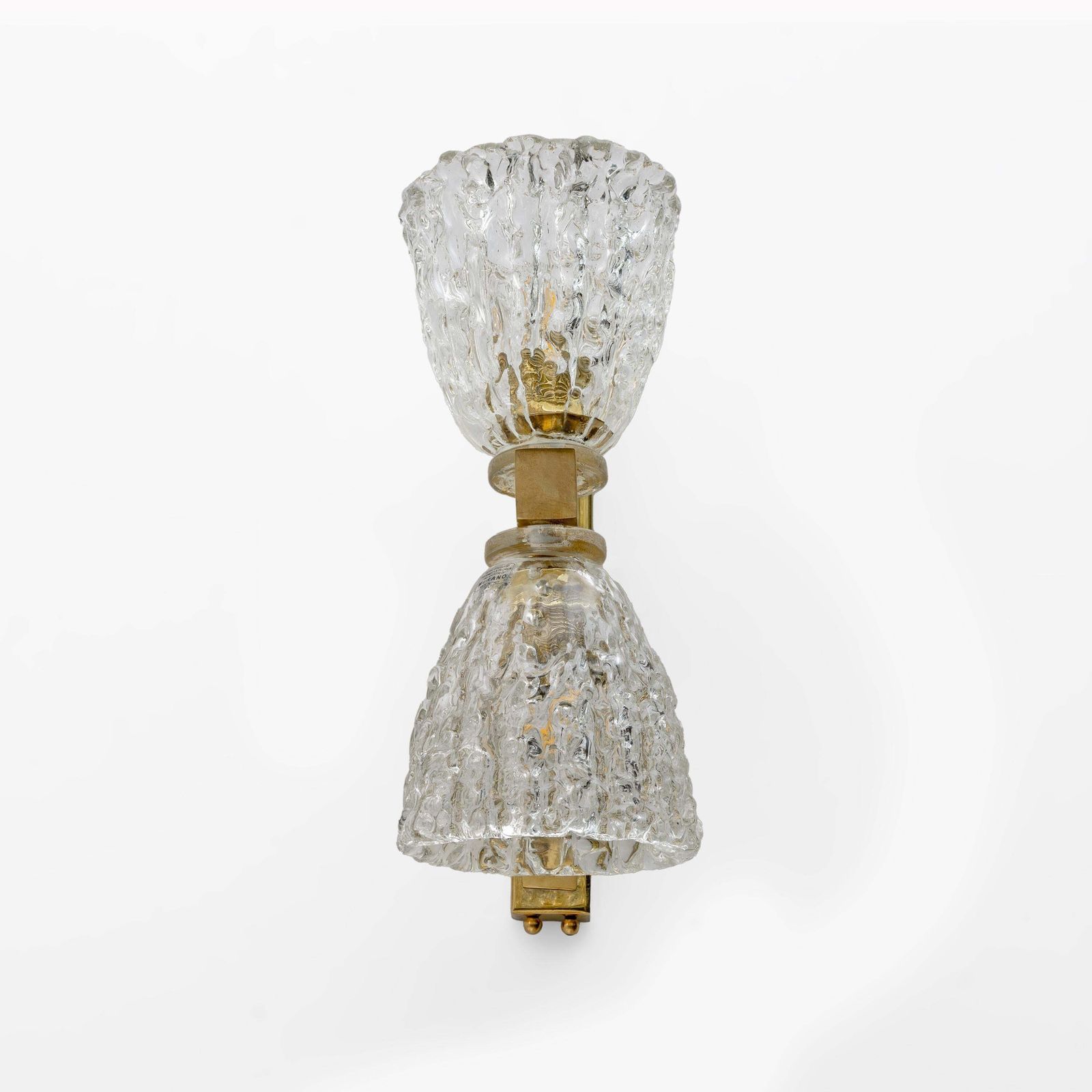 Pair Of Art Decò Style Murano Glass And Brass Sconces photo 3290.0