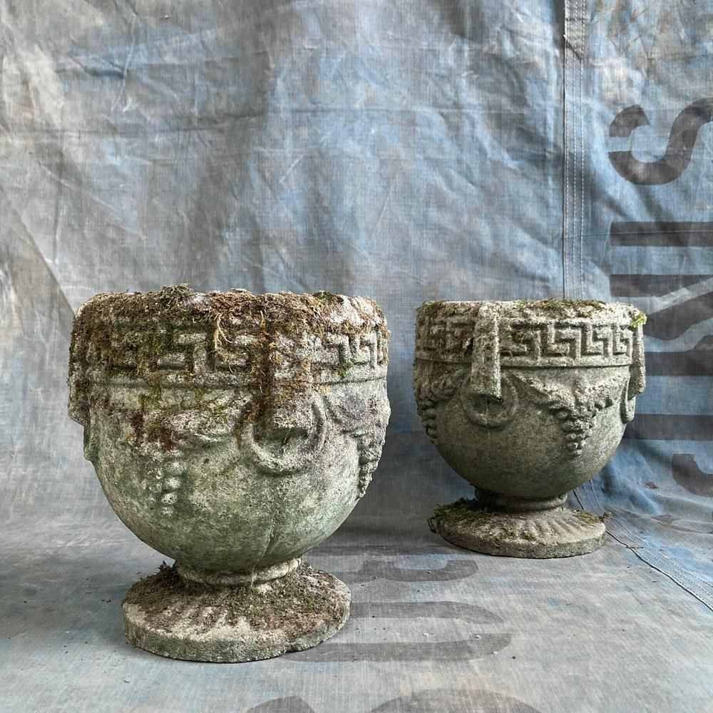Pair Of Mossy Planters, Late 20th Century photo for sale