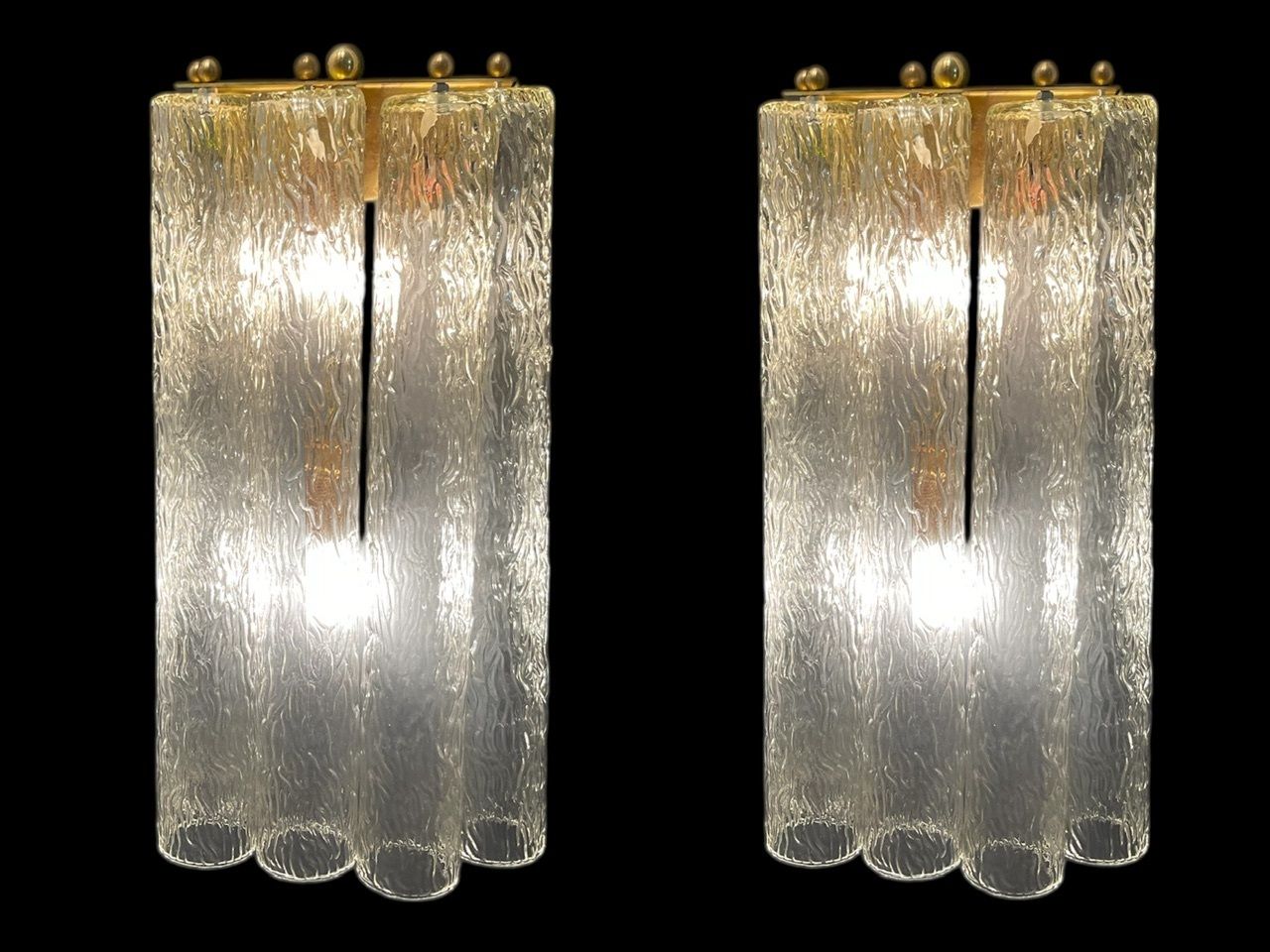 Murano Glass Tube Wall Sconces – Set Of 2, Italy, 1980s photo 850.0