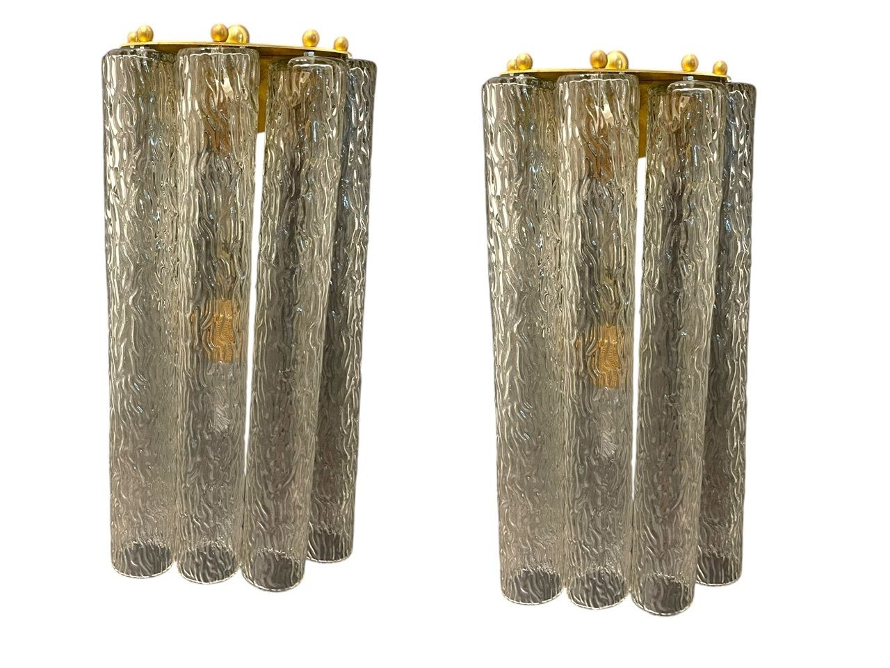 Murano Glass Tube Wall Sconces – Set Of 2, Italy, 1980s photo vinterior