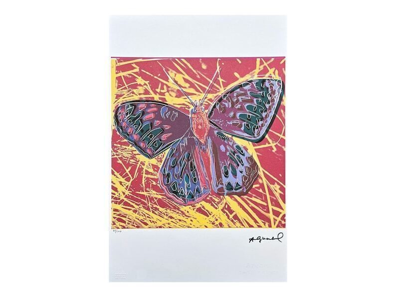 Andy Warhol “Butterfly” Signed, Limited Edition Of 100, 38 X 56 Cm, Edition Leo Castelli #Warhol