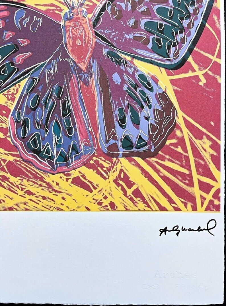 Andy Warhol “Butterfly” Signed, Limited Edition Of 100, 38 X 56 Cm, Edition Leo Castelli #Warhol photo for sale