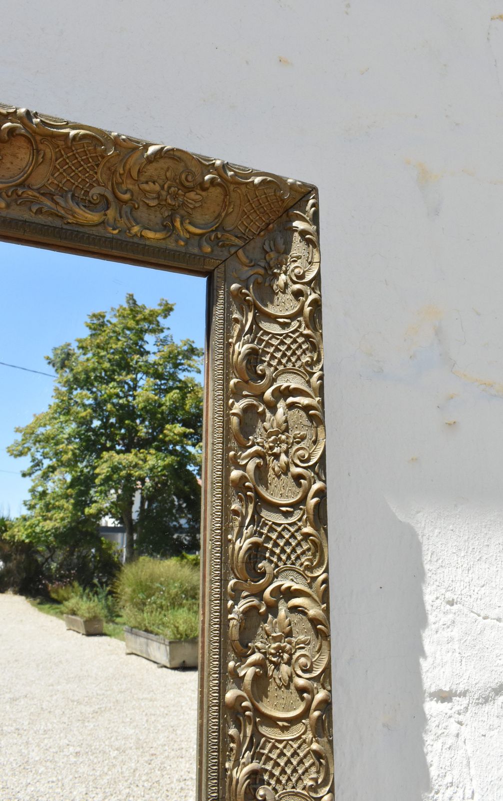 Antique French Giltwood Mirror 19th Century photo vintage