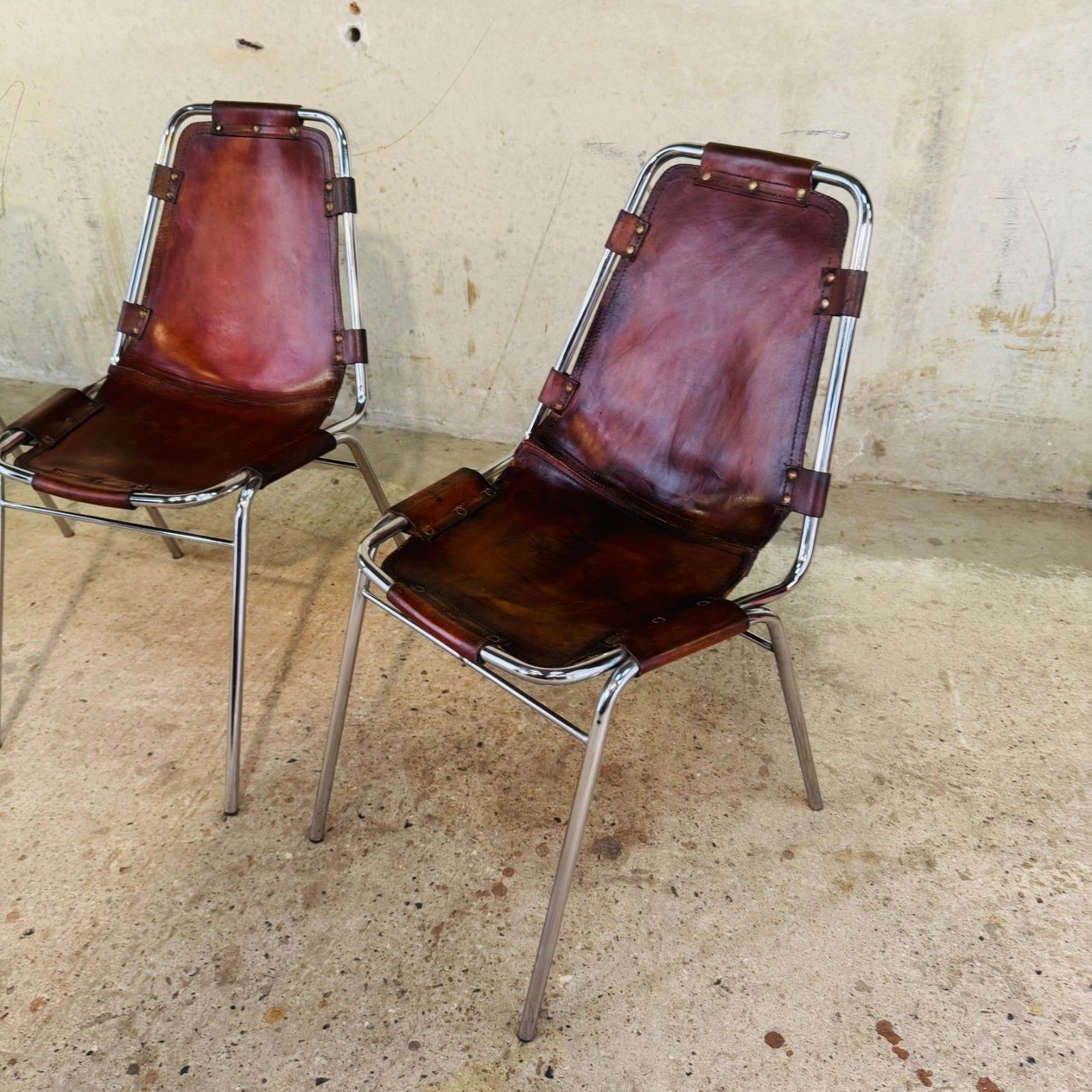 4 Les Arcs Chair – Tan Leather Iconic 1960s Design By Charlotte Perriand #474 photo buy