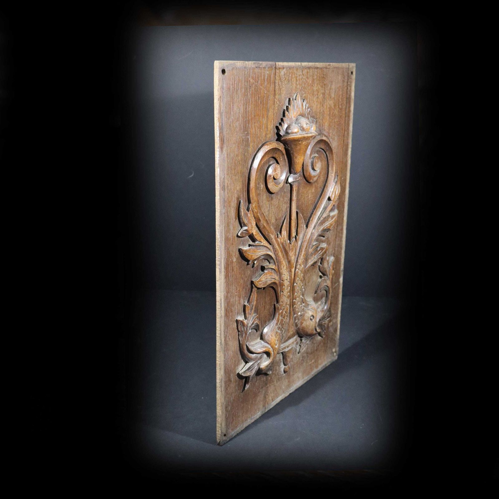 Antique French Wooden Panel Over Door Fronton Old Rectangular Carved Wall Decoration Architectural Salvage photo buy