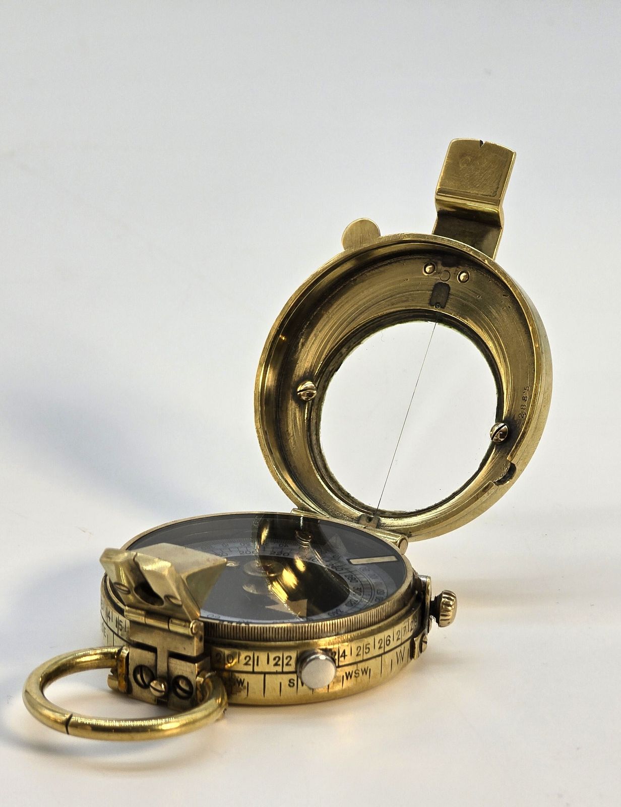 A  Brass English Compass Of A Type Used By Officers In Ww1, Circa 1914 photo vinterior