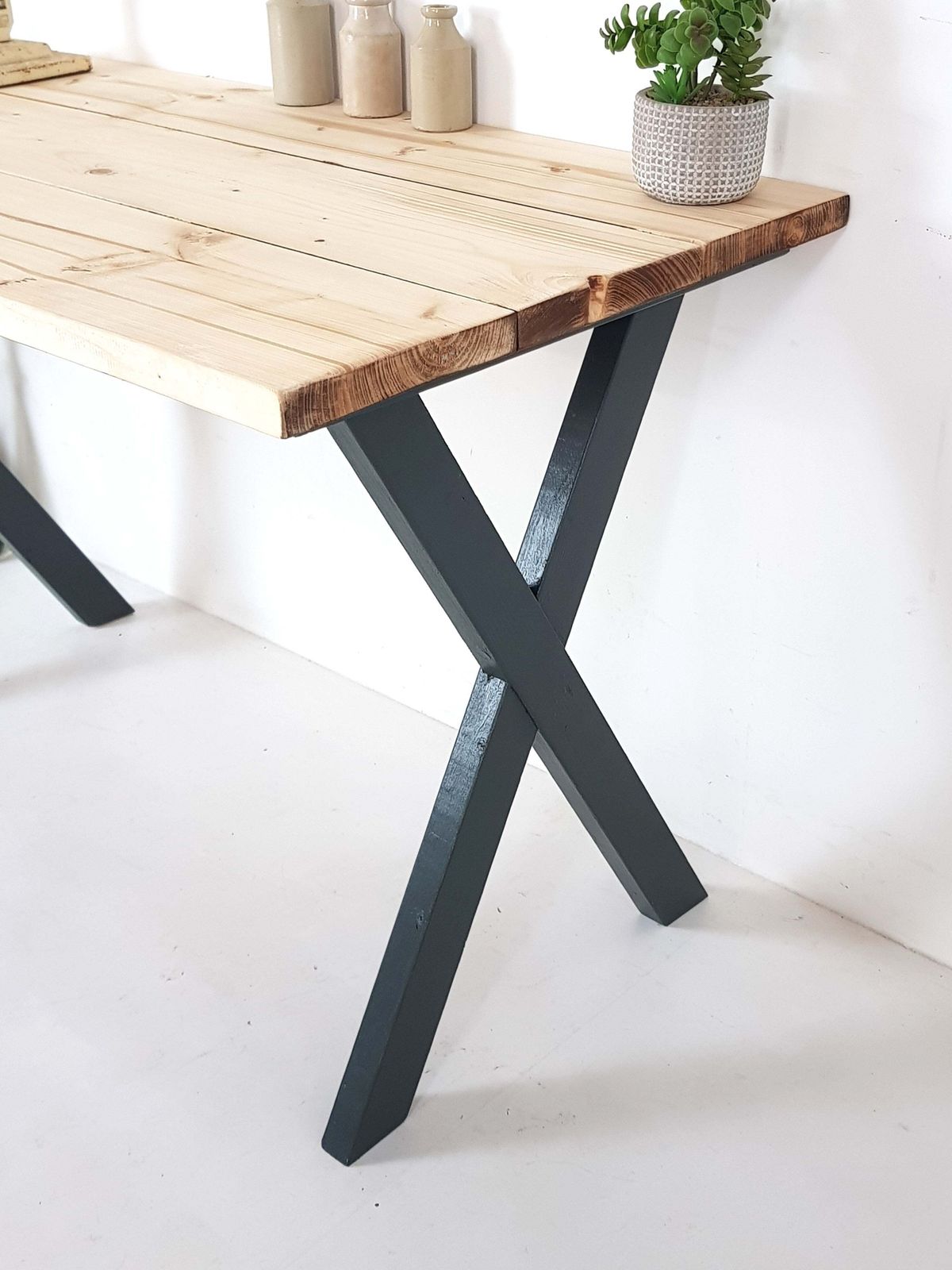 Solid Wood Modern Style X Frame Desk Home Office photo buy