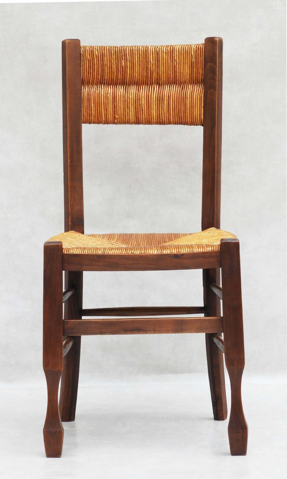 Set Of 6 Provincial French Woven Rush Chairs C1950s photo Furniture
