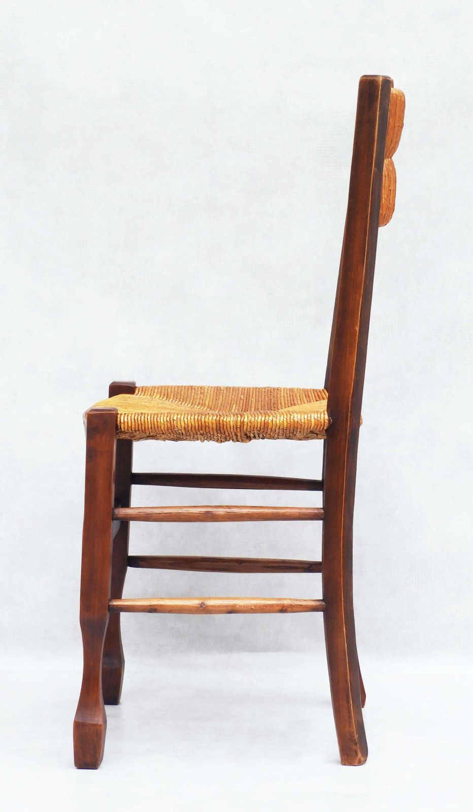 Set Of 6 Provincial French Woven Rush Chairs C1950s photo vinterior