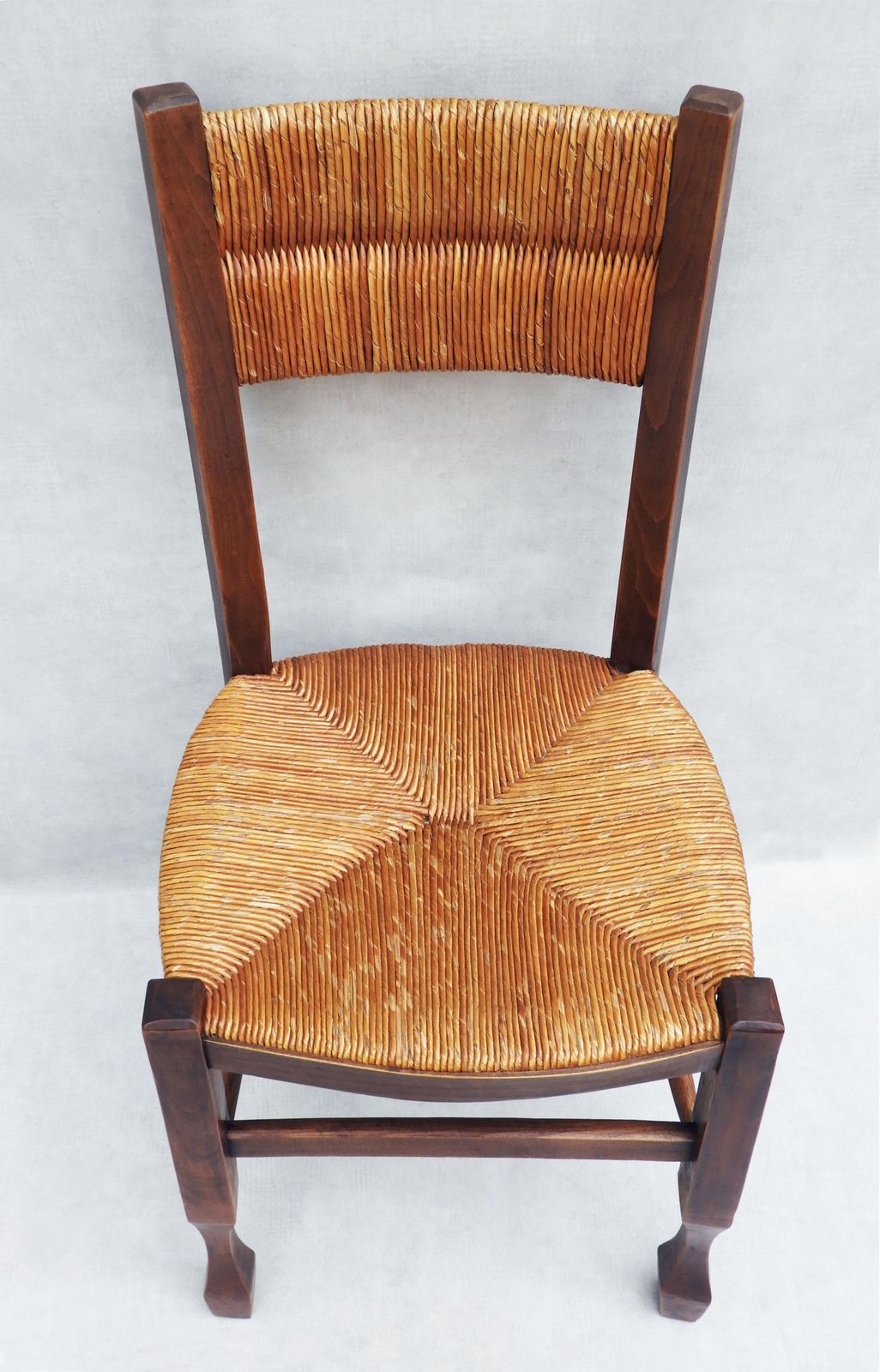 photo for sale Set Of 6 Provincial French Woven Rush Chairs C1950s