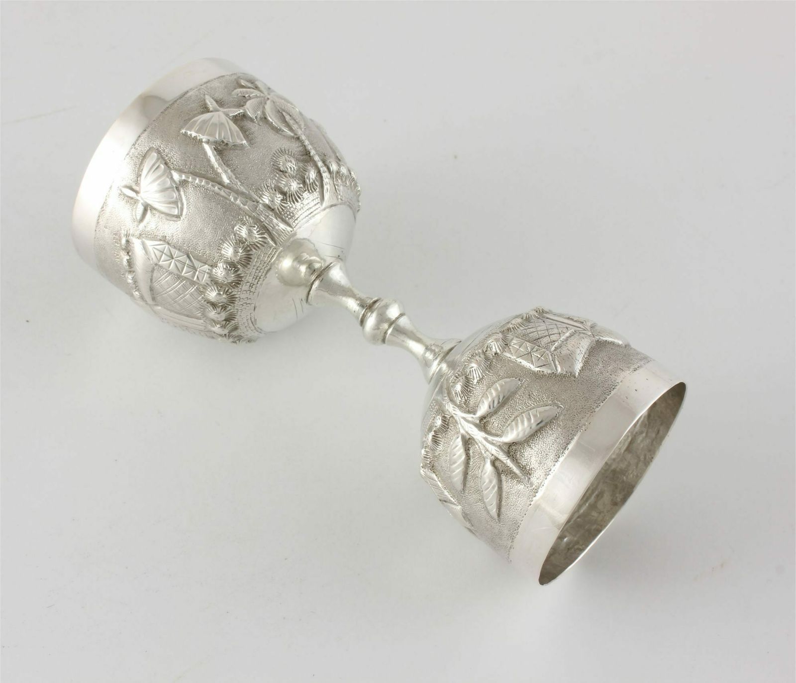 Indian Silver Spirit Drinks Measure. Double Ended Cocktail Bar Jigger. photo Home Decor