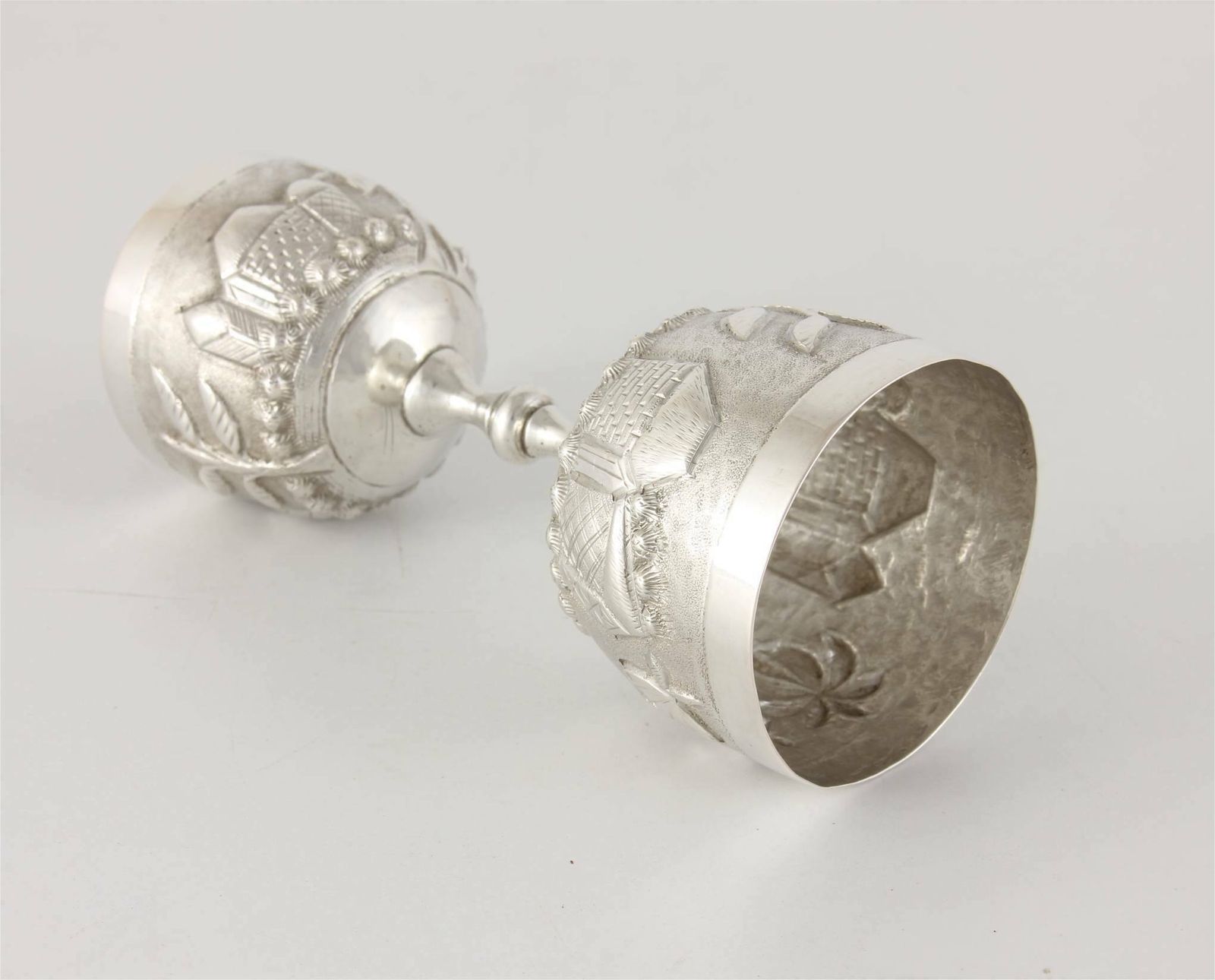 Home Decor Indian Silver Spirit Drinks Measure. Double Ended Cocktail Bar Jigger. photo