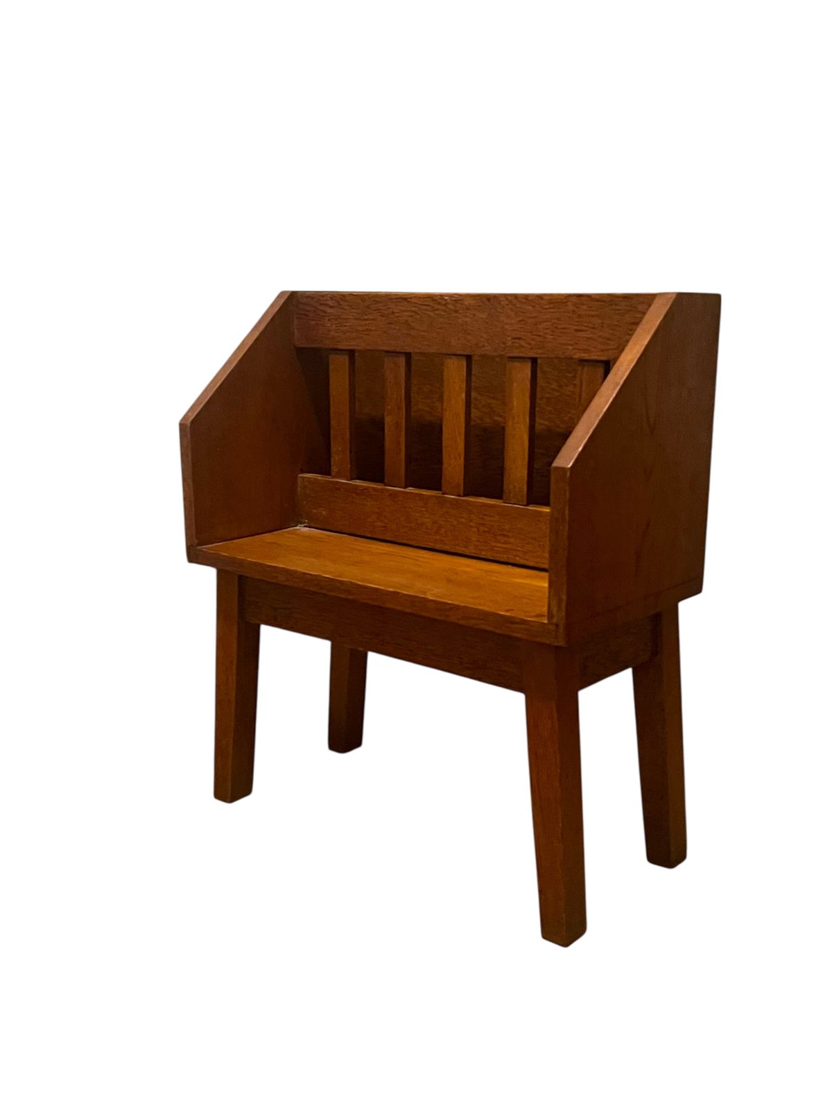 Art Deco Period Oak Magazine Book Rack photo for sale