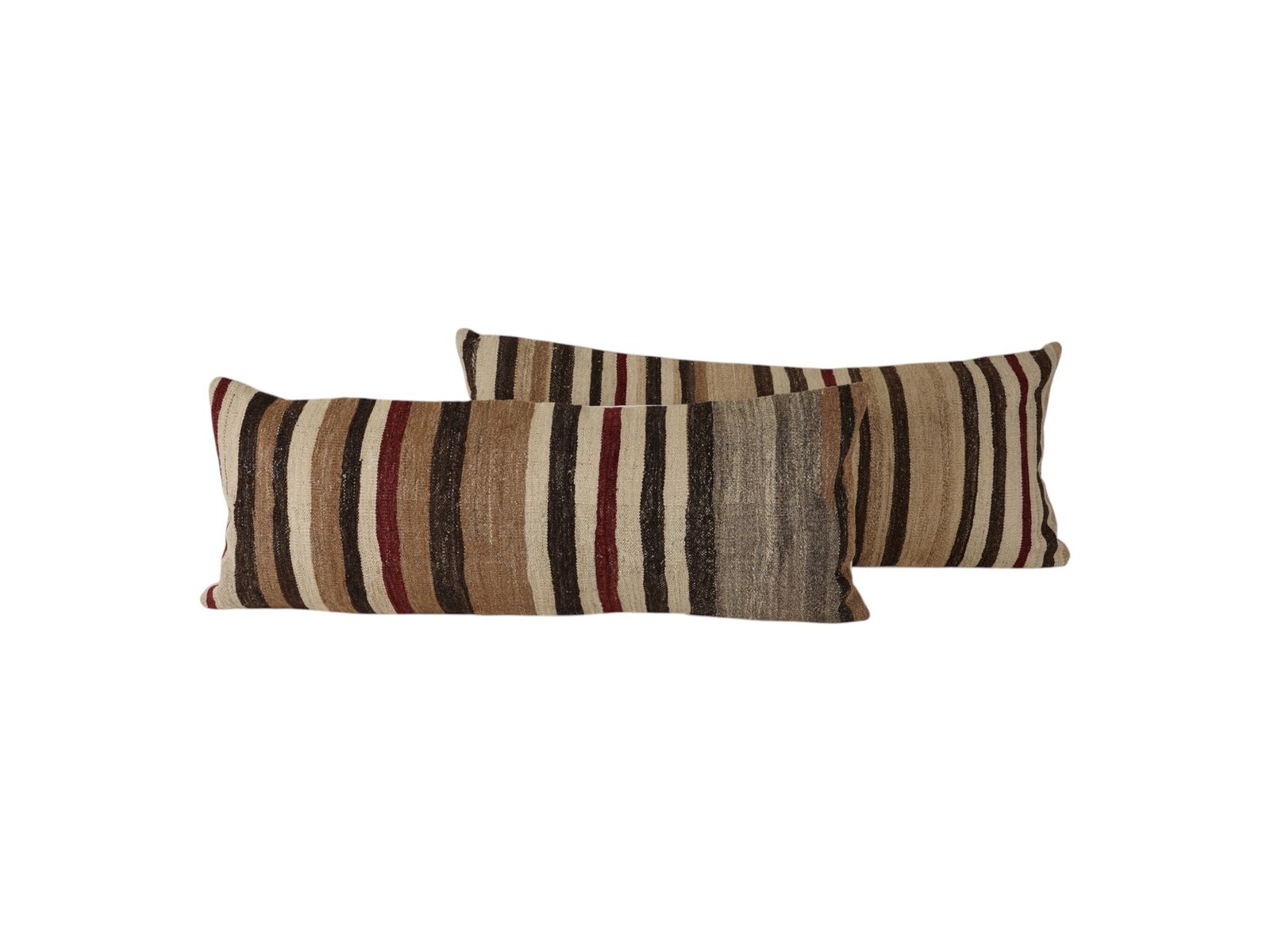 Ethnic Striped Turkish Kilim Pillow Cover, Geometric Patterned Anatolian Cotton Kilim Pillow, Pair Kilim Pillow Cover