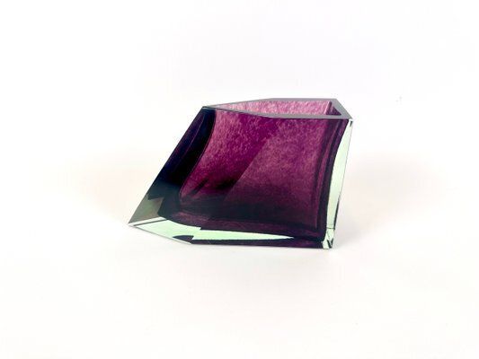Modern Bohemian Trapeze Shaped Crystal Vase, 1960s photo Home Decor