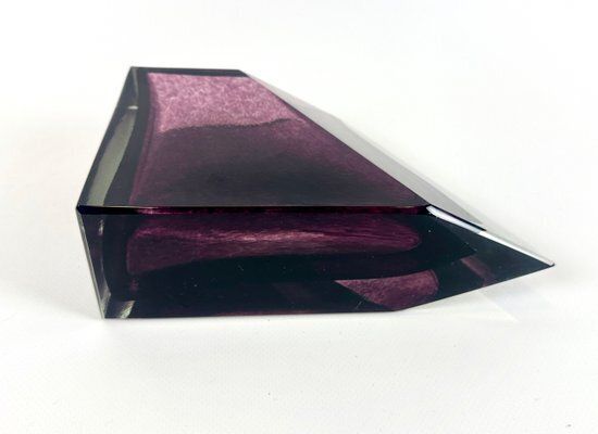 Modern Bohemian Trapeze Shaped Crystal Vase, 1960s photo 497.0