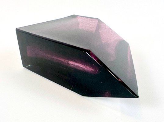 Modern Bohemian Trapeze Shaped Crystal Vase, 1960s photo buy