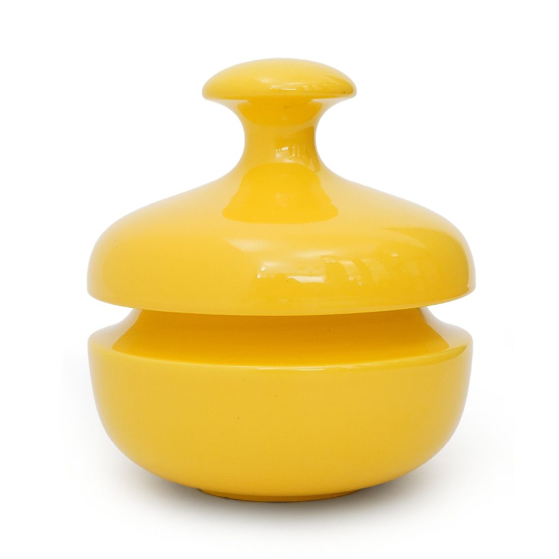 Yellow Ceramic Vase With Lid By Enzo Bioli For Il Picchio, 1970s photo Home Decor
