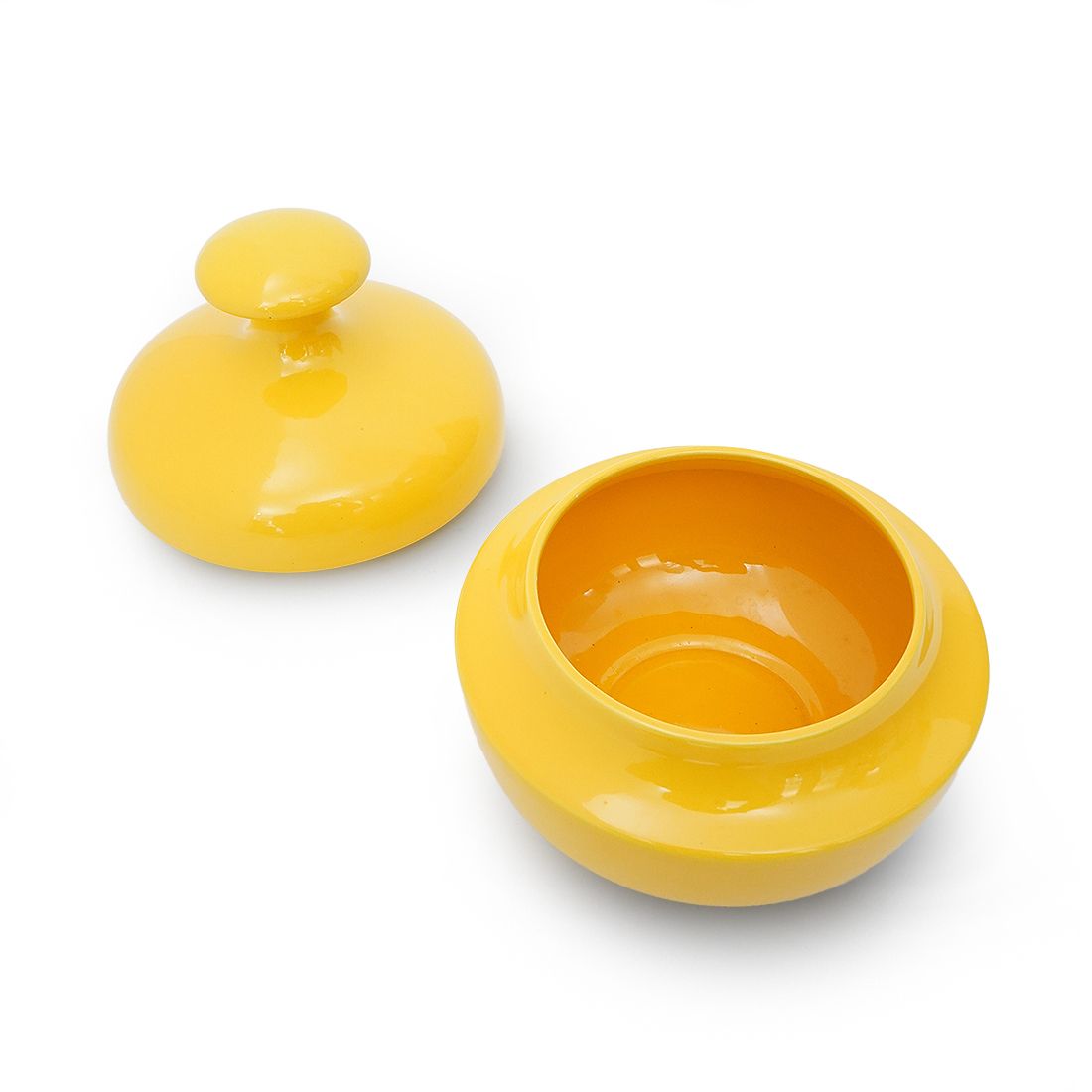 Yellow Ceramic Vase With Lid By Enzo Bioli For Il Picchio, 1970s photo buy