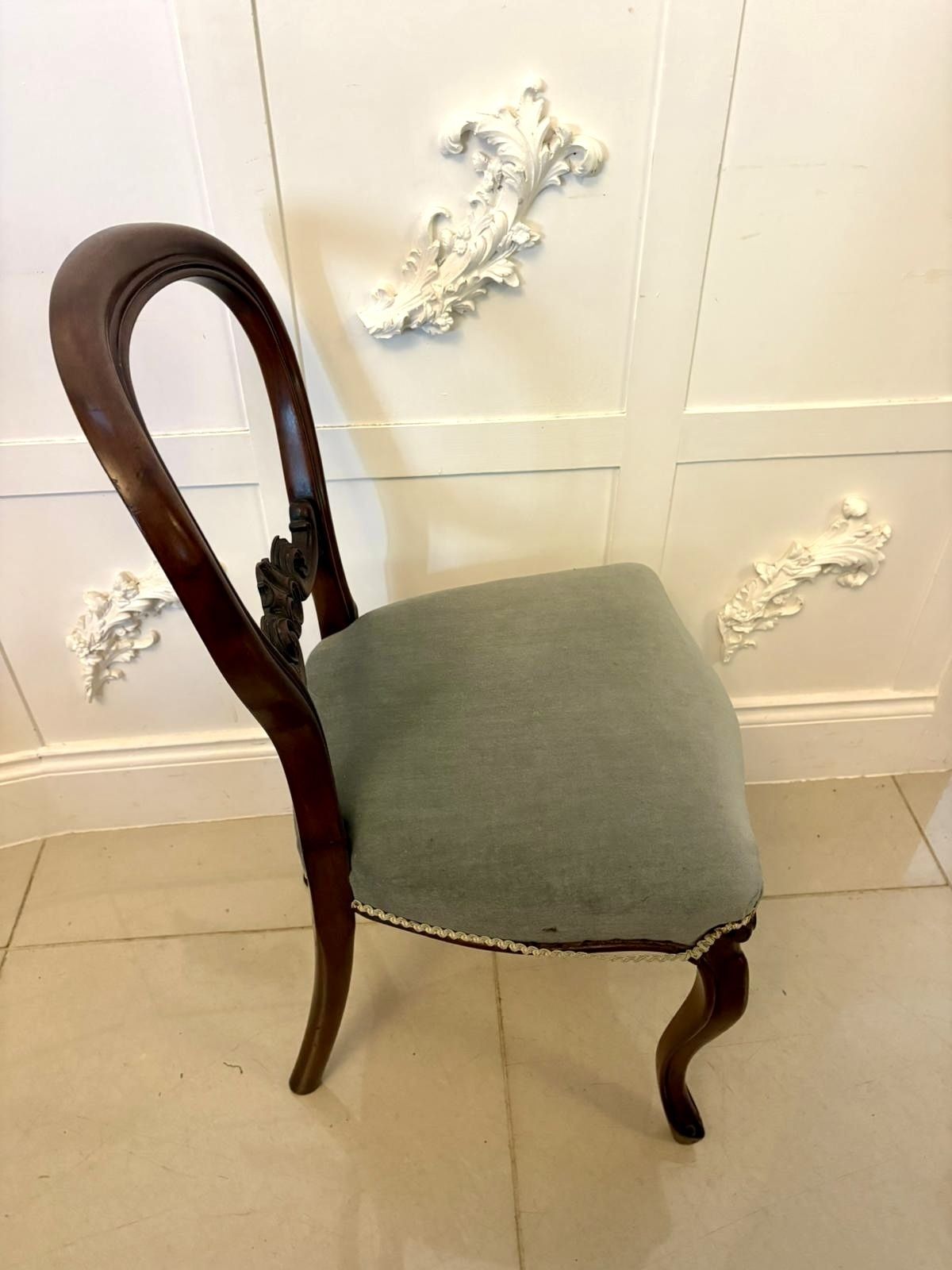 Set Of Six Antique 19th Century Quality Carved Mahogany Dining Chairs photo vinterior