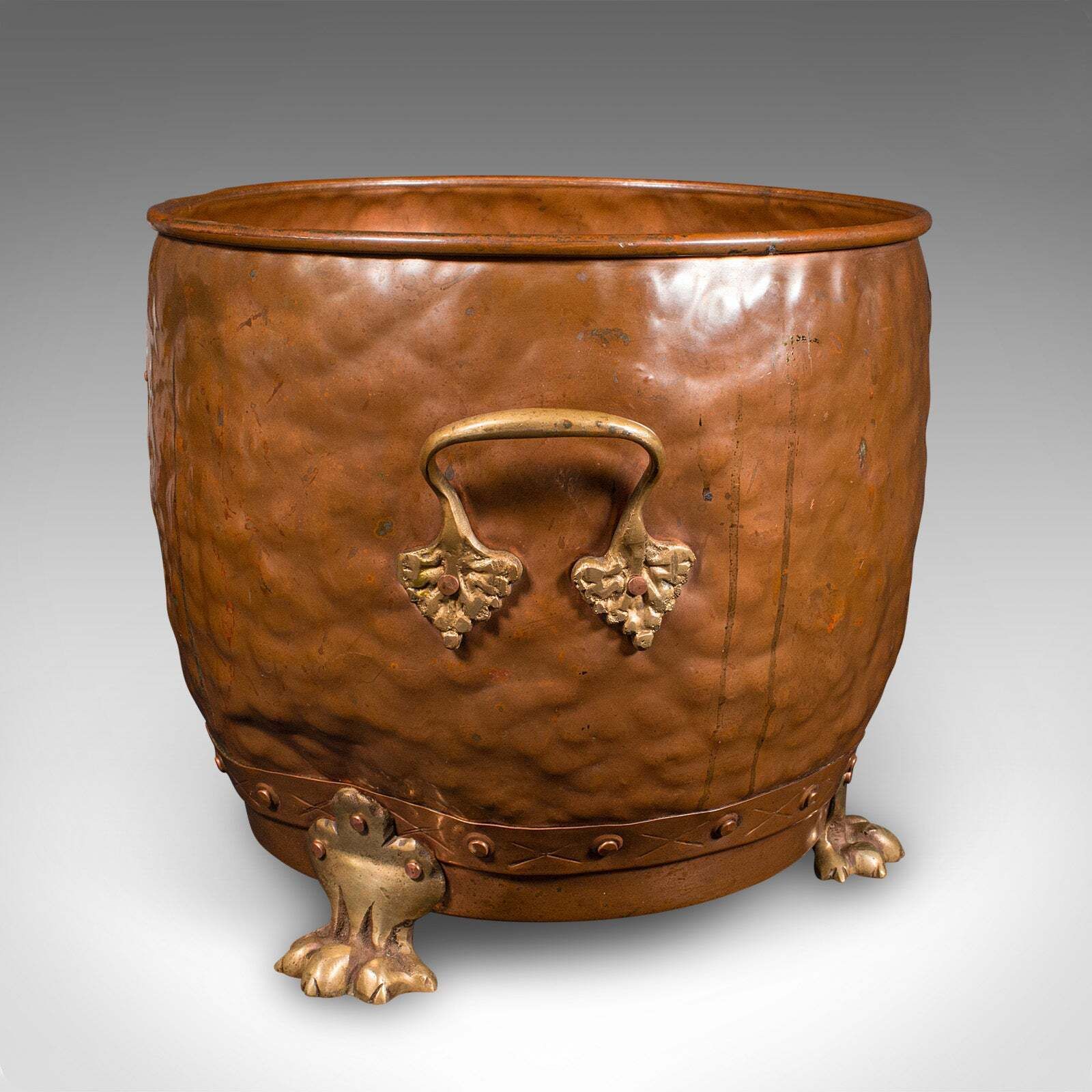 Antique Fireside Store, English, Handbeaten Copper, Coal Bin, Victorian, C.1900 photo 801.0