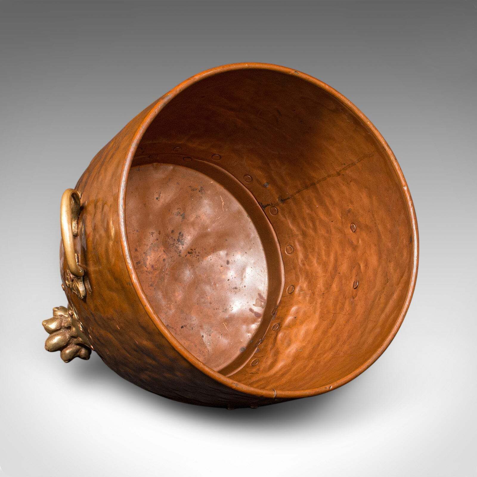 Antique Fireside Store, English, Handbeaten Copper, Coal Bin, Victorian, C.1900 photo buy