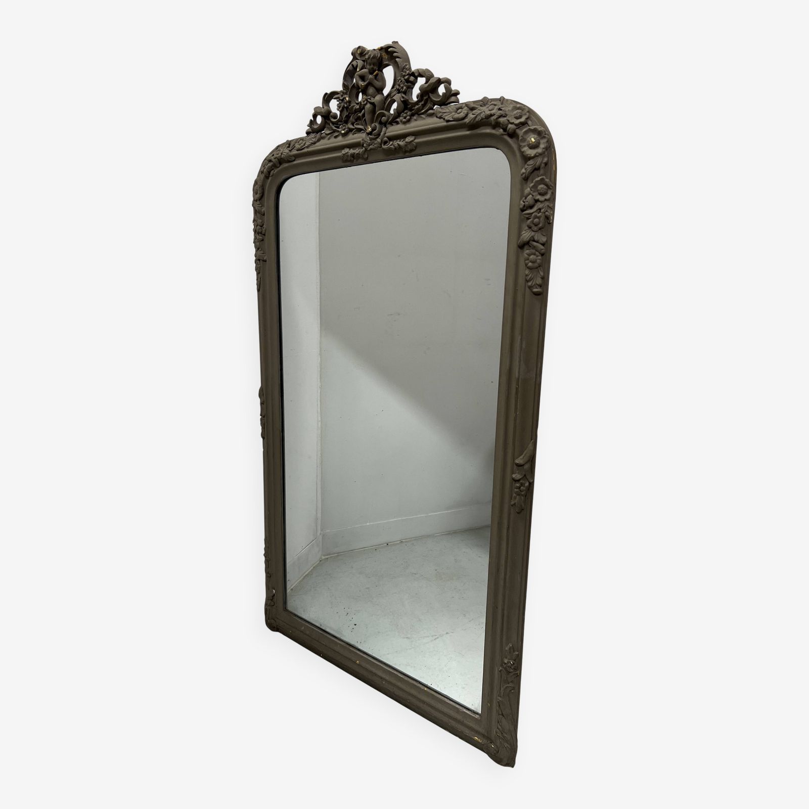 photo vintage Louis XV Style Mirror In Wood And Patinated Stucco, 20th Century