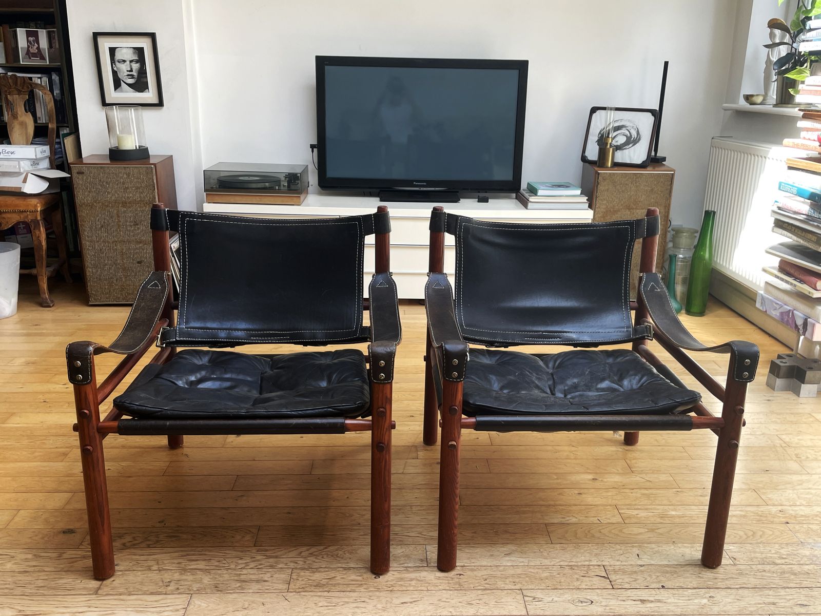 Rare Rosewood Sirocco Safari Chairs By Arne Norell, Sweden, 1970s