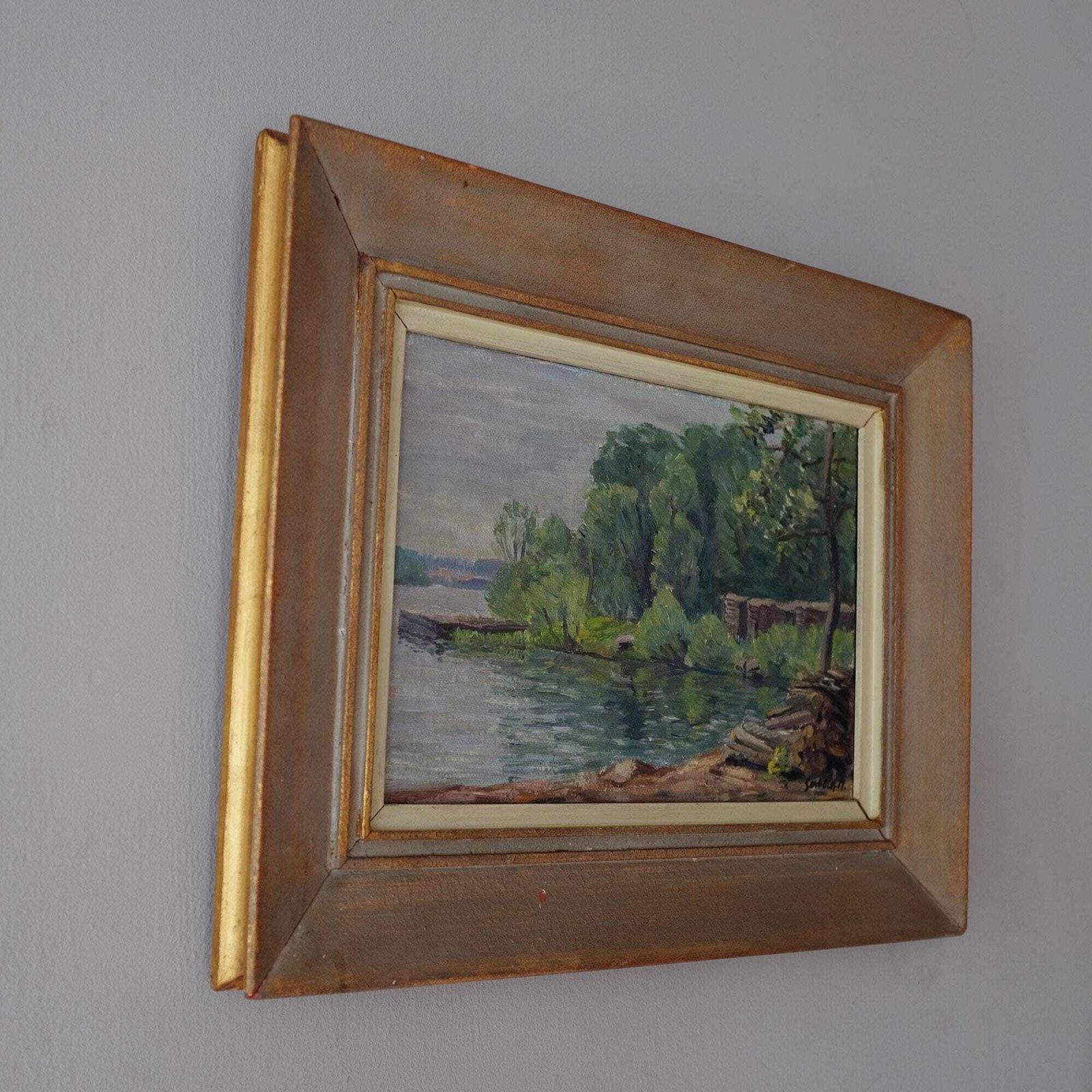 Mid Century Swedish Oil Painting, Swedish Landscape, Vintage Scandinavian Painting, Decorative Art, Interiors, Mid Century Art