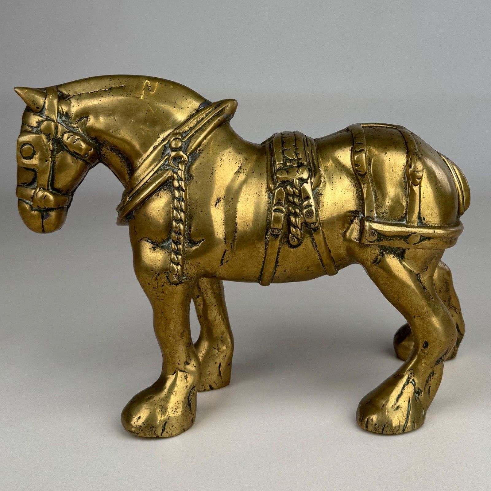 Antique 19th Century Brass Sculpture Of A Horse photo for sale