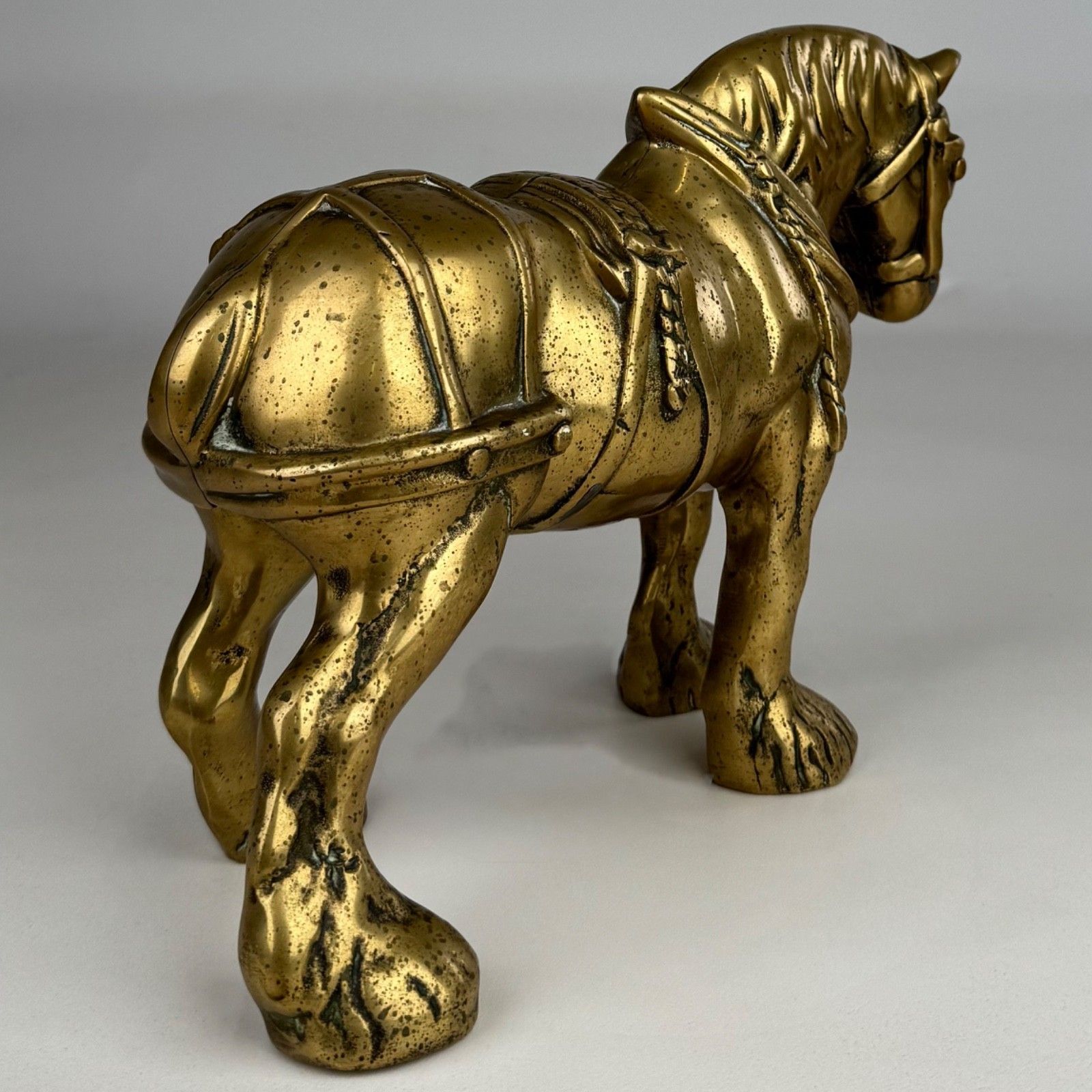 Antique 19th Century Brass Sculpture Of A Horse photo vinterior