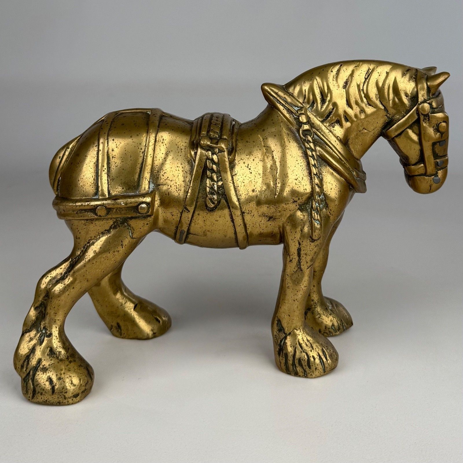 Antique 19th Century Brass Sculpture Of A Horse photo buy