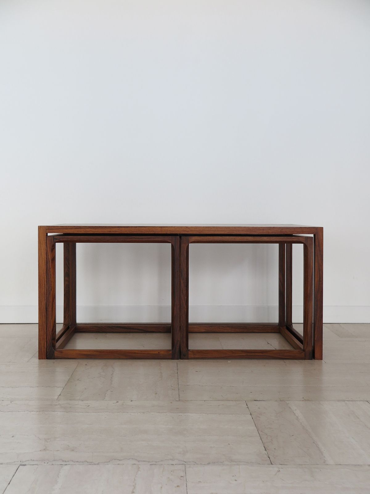 Kai Kristiansen For Aksel Kjersgaard Scandinavian Midcentury Dark Wood Nesting Tables Set, Denmark 1960s photo furniture