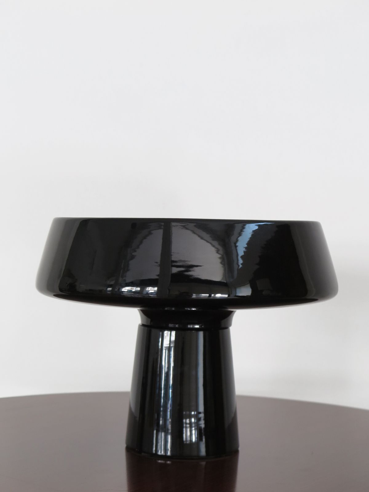 Angelo Mangiarotti For Skipper Black Ceramic Planter, Italy 1980s