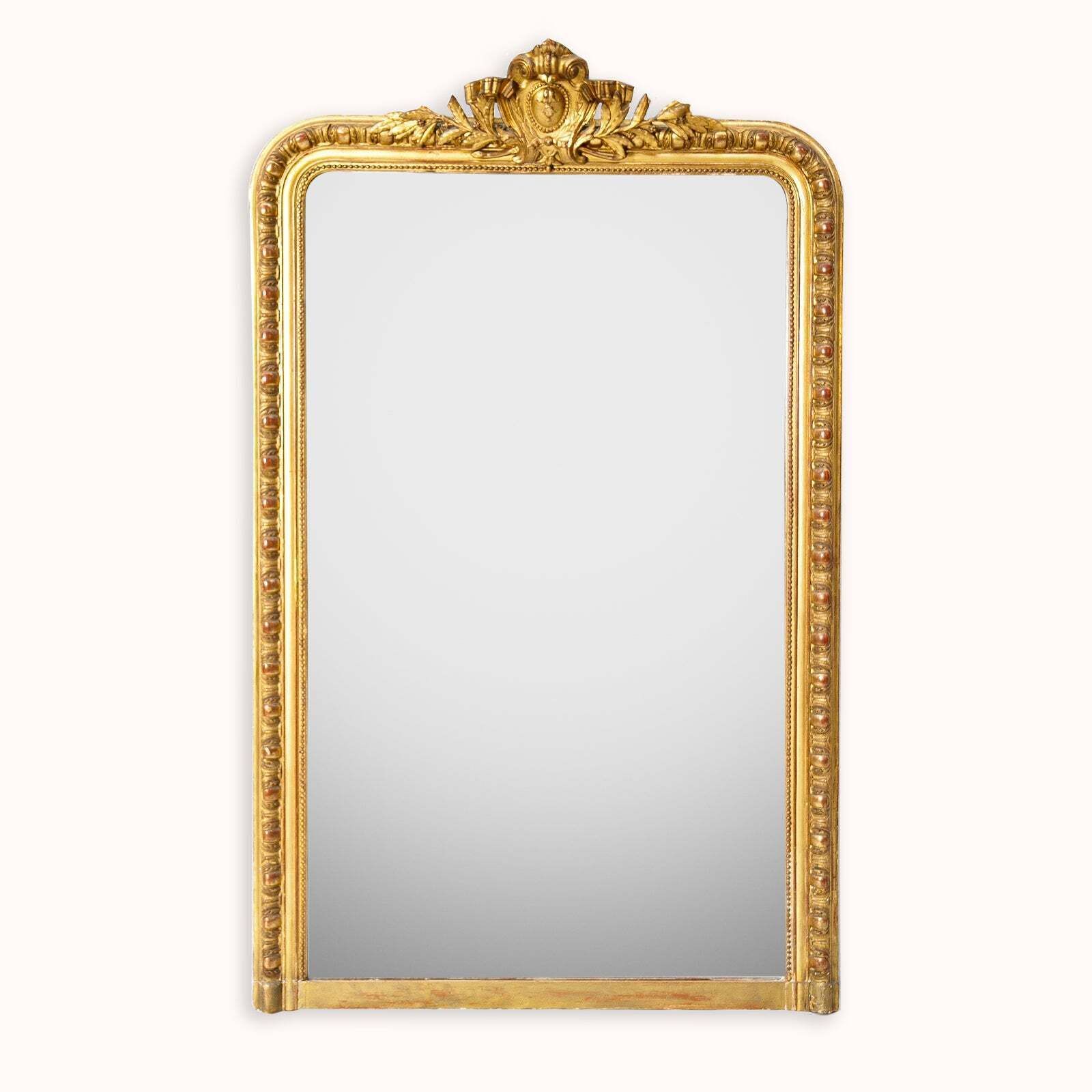 Large 19th C Louis Philippe Mirror With Ornate Shield Crest