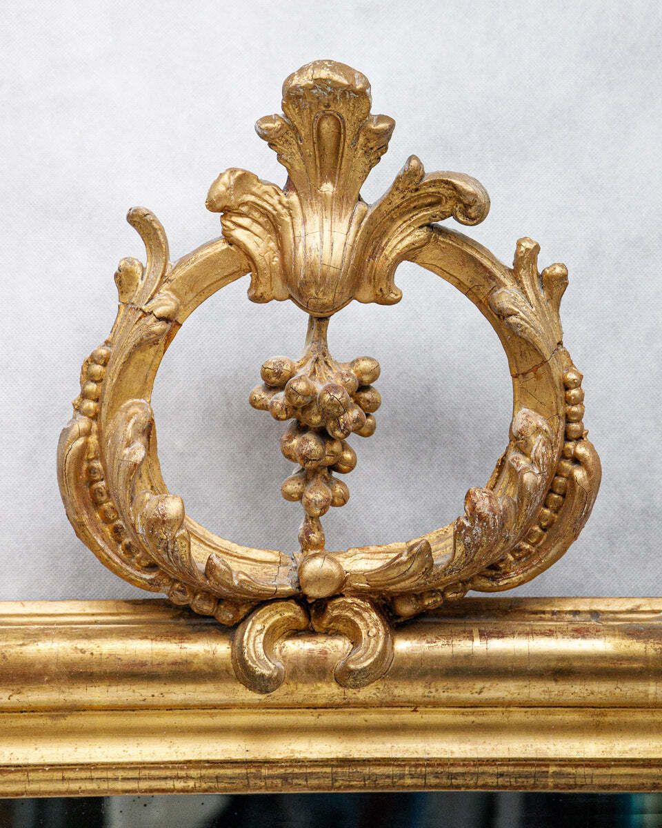 19th C Louis Philippe Mirror With Grapevine Crest photo Home Decor
