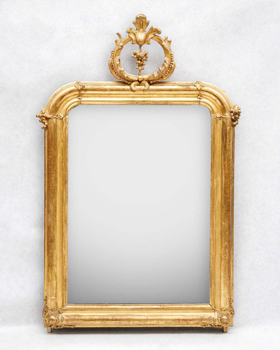 19th C Louis Philippe Mirror With Grapevine Crest photo 3280.0
