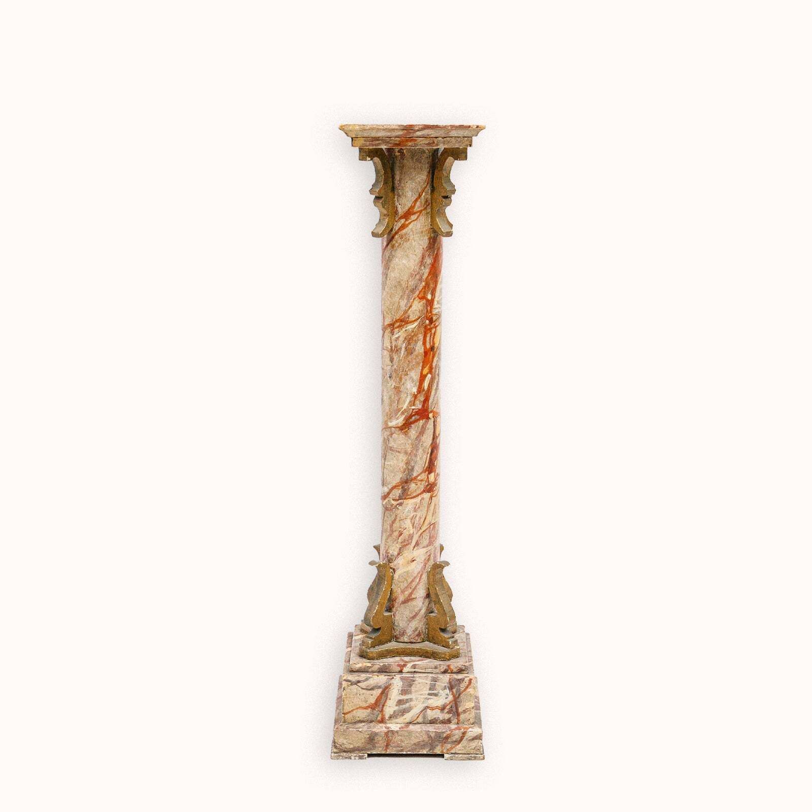 Small 19th C Faux Marble Pedestal Column